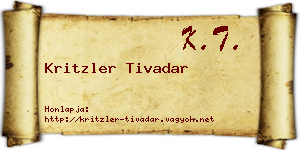 Kritzler Tivadar névjegykártya