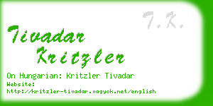 tivadar kritzler business card